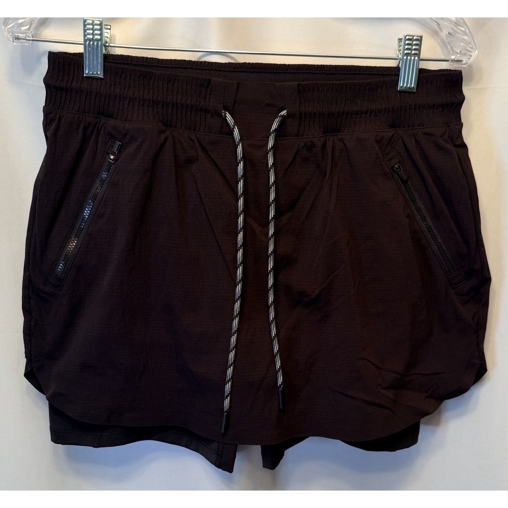 Athleta Size 6 Trekkie Skort Black‎ Drawstring Bike Shorts Liner Tennis Casual